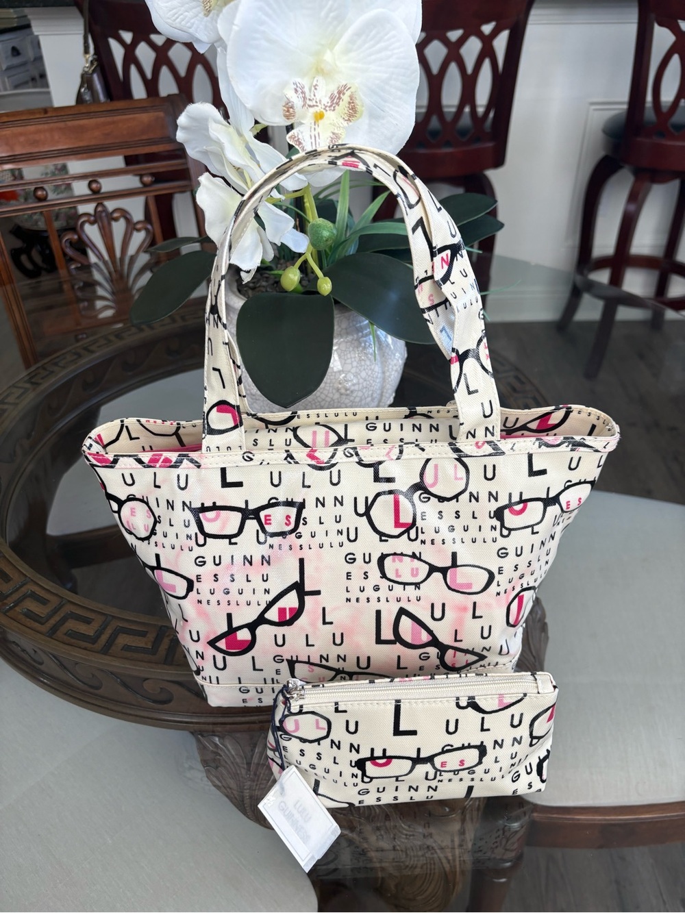 🩷🩷LULU GUINNESS PRINTED LAMINATED BAG & COSMETIC BAG!🩷🩷
